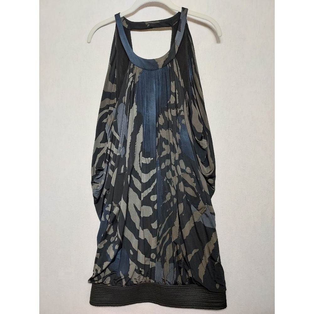 Yigal Azrouel Draped Mini Halter Dress Bubble Party Jersey Low Back Layered Sz 4